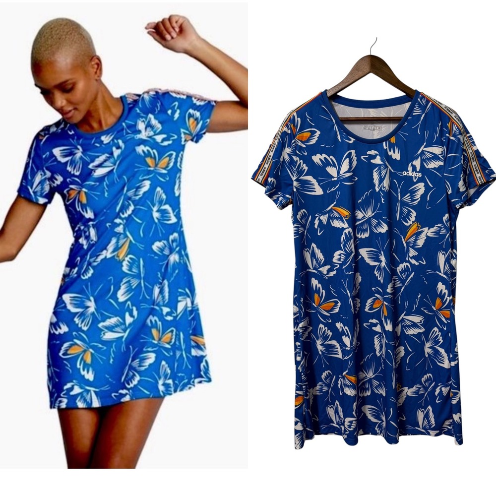 Adidas x The FARM Company Dress Womens XL Butterfly Print AOP Activewear Outdoor
